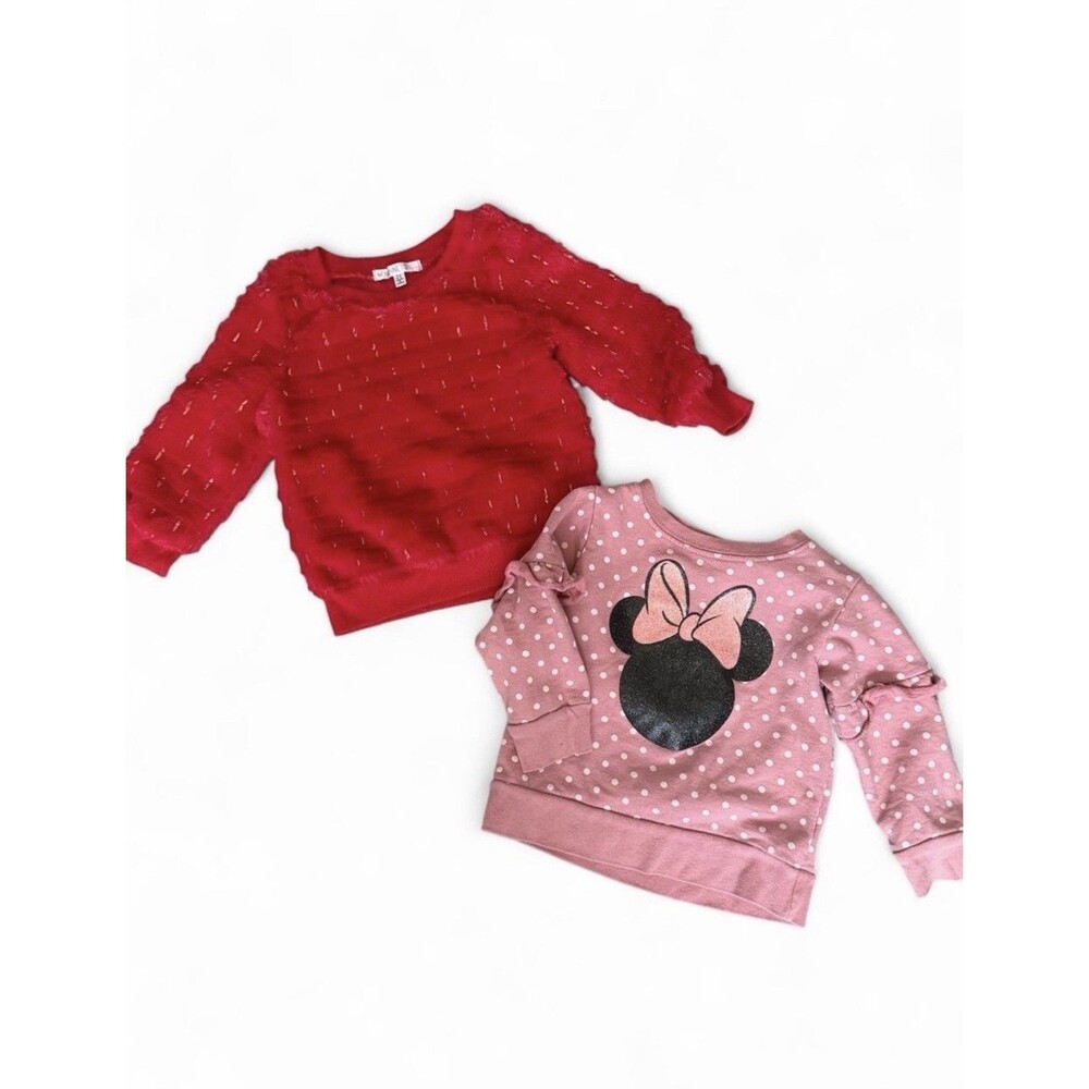 Disney Girls 2T Lot 2 Minnie Mouse & Crewneck Sweatshirts